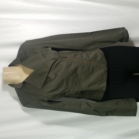 Halogen Jackets & Blazers - HALOGEN MOTO JACKET IN ARMY GREEN IN MEDIUM